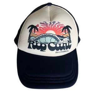 Rip Curl California Dark Blue Snap Back Sunset Over Beach Wave Cap